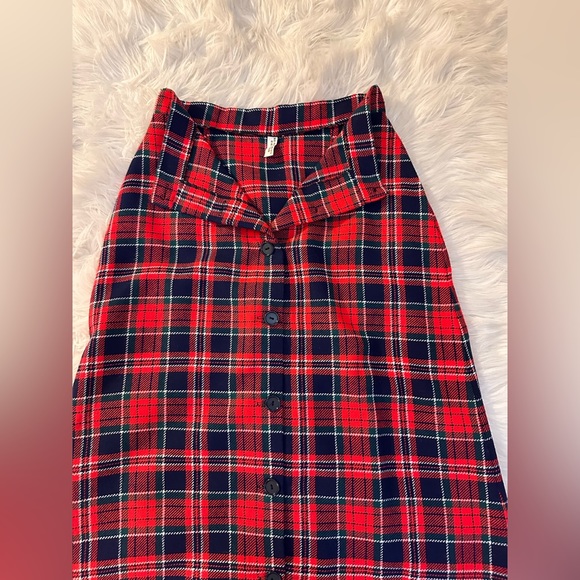 Vintage plaid button down skirt size: M - Picture 3 of 5